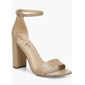 Sam Edelman Yaro Ankle Strap Sandal Soft Beige Patent Leather Women’s Size 9.5